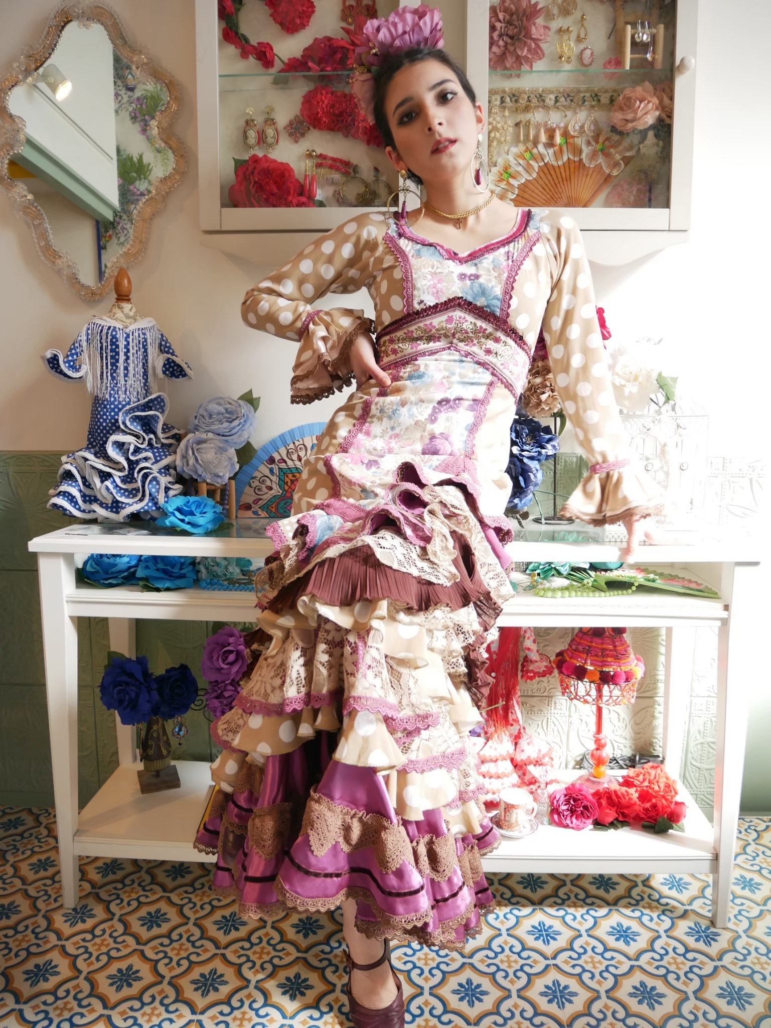 フラメンコ衣装 3点セット 行き交う 